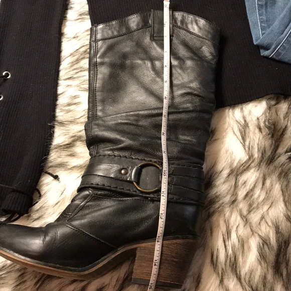Steve Madden Leather 90’s Slouchy Boots - Removable Strap - Picture 3 of 6
